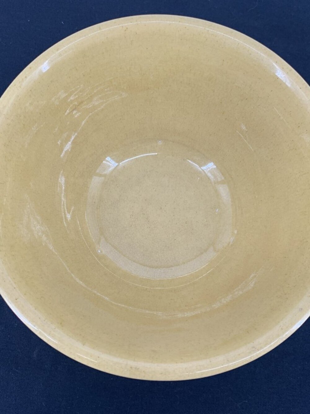 Yellow Ware 4 Stripe Banded Mixing Bowl 8" Antique - Picture 2 of 8